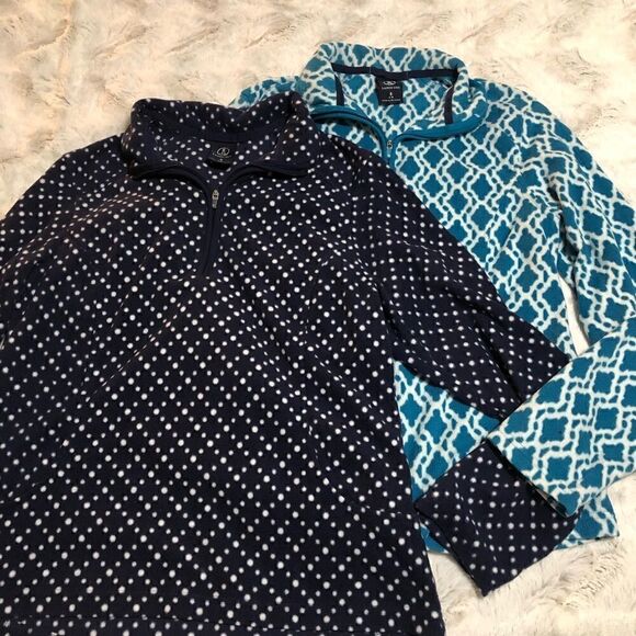 Bundle of 2 Land’s End 1/4 zip fleece pullovers size S 6/8 - Picture 1 of 10
